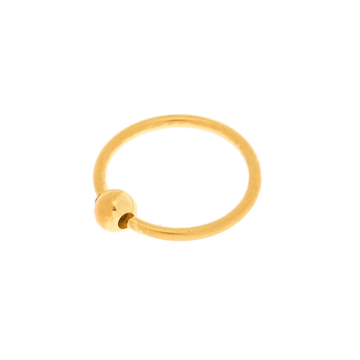 18ct Gold Plated 20G Ball Nose Ring,