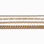 Gold-tone Mixed Chain Bracelet Set - 4 Pack,