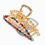 Gold Jeweled Bling Oval Hair Claw,