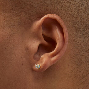 Icing Select 18k Yellow Gold Plated Aqua Cubic Zirconia Petal Stud Earrings,