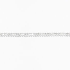 Silver Cubic Zirconia Mini Choker Necklace,