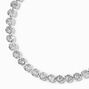 Silver Crystal Bezeled Tennis Bracelet,