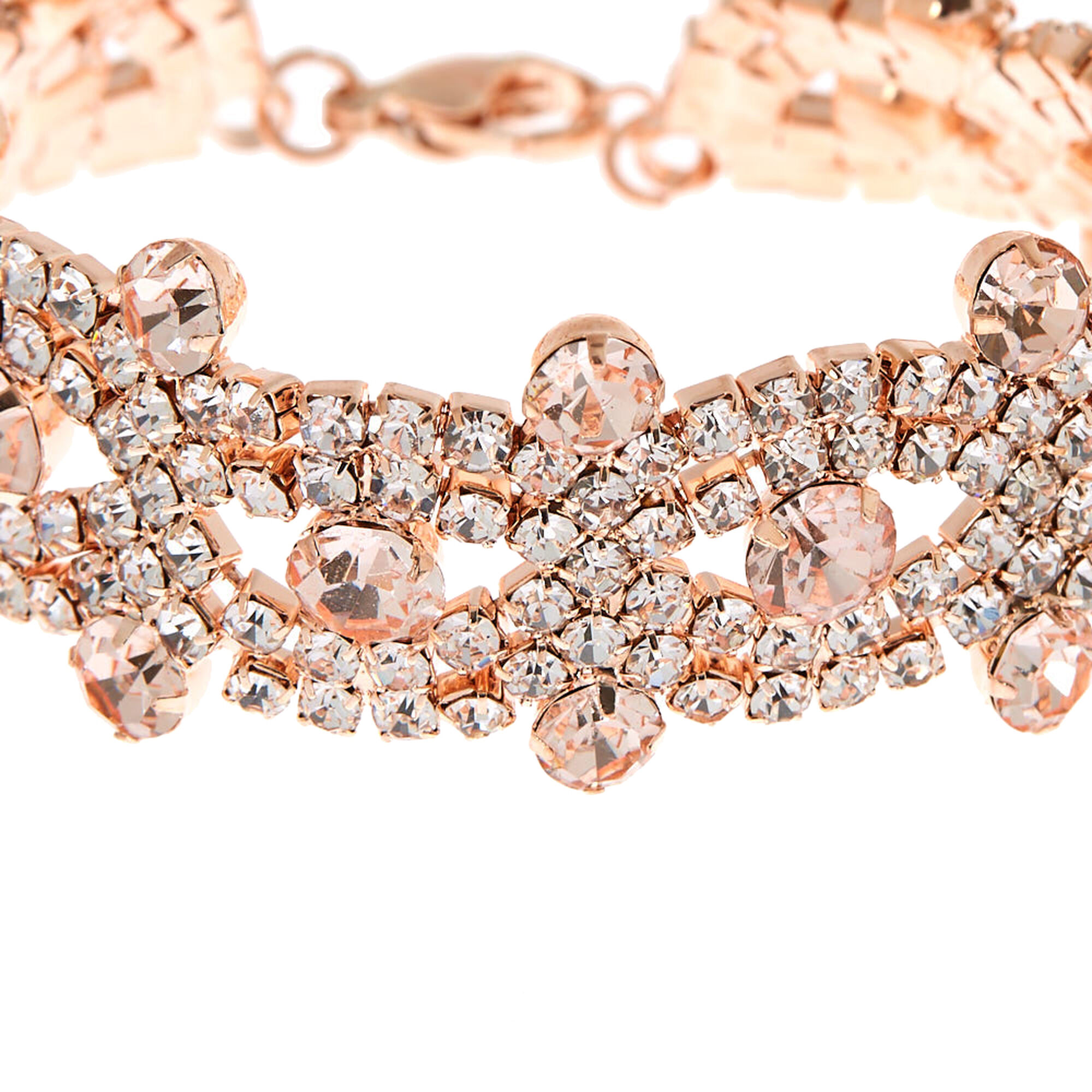 Rose Gold Rhinestone Infinity Chain Bracelet | Icing US