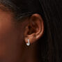 Laboratory Grown Diamond Embellished 10MM Sterling Silver Double Hoop Earrings 0.11 ct. tw.,