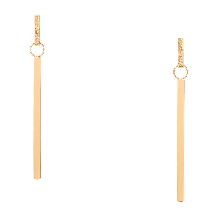 Long Sandblasted Bar Drop Earrings,