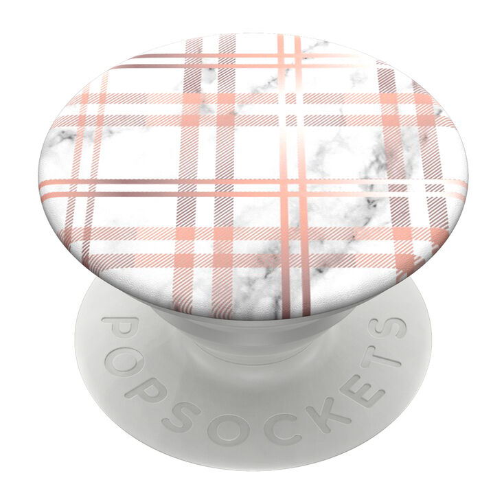 PopSockets Swappable PopGrip - Marble Plaid,