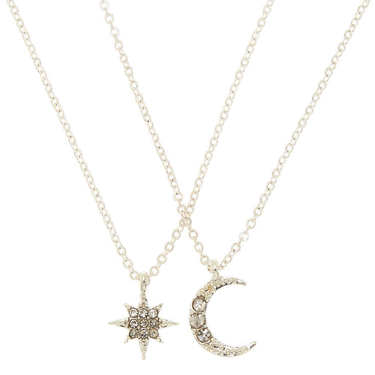 Silver Celestial Pendant Necklaces - 2 Pack | Icing US