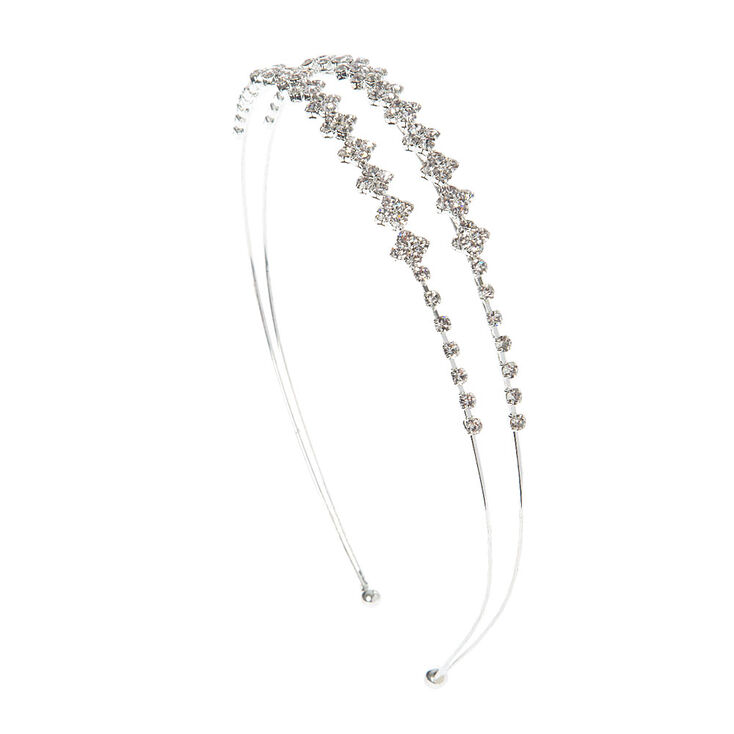 Crystal Diamonds Double Row Headband,