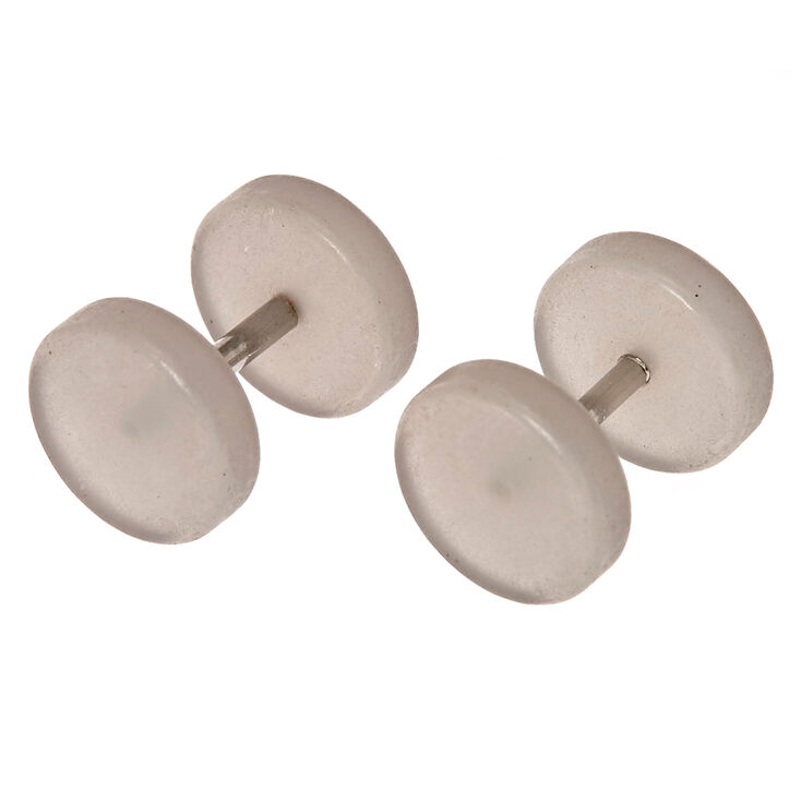 Faux Gray Ear Plugs,