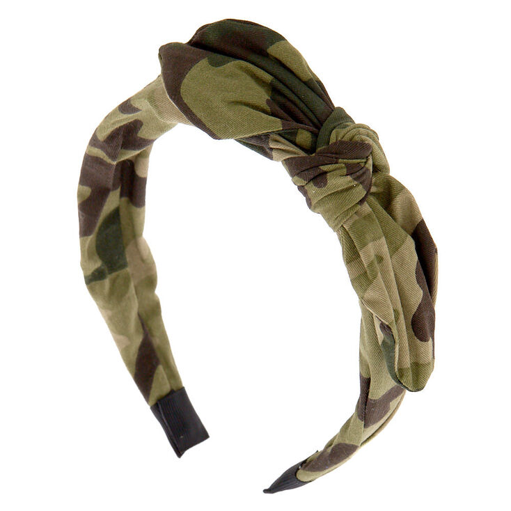 Camo Bow Headband - Green,