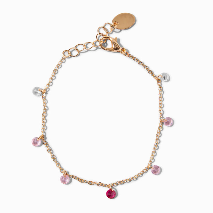 18kt Gold Plated Pink Ombre Cubic Zirconia Bracelet,