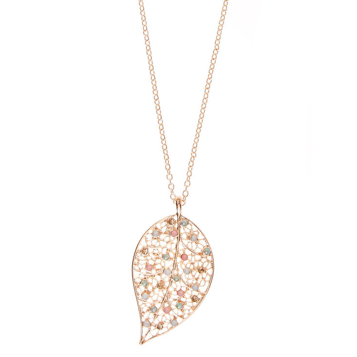 Filigree Leaf Pendant Necklace,