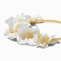 White Flower Gold Headband,
