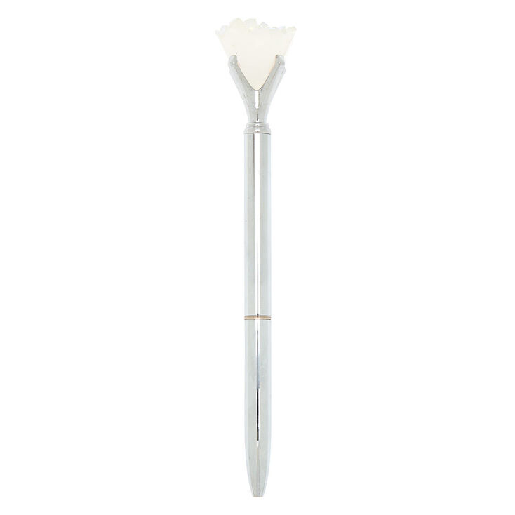 Metallic Crystal Pen - Silver,