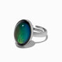 Silver-tone Oval Mood Ring ,