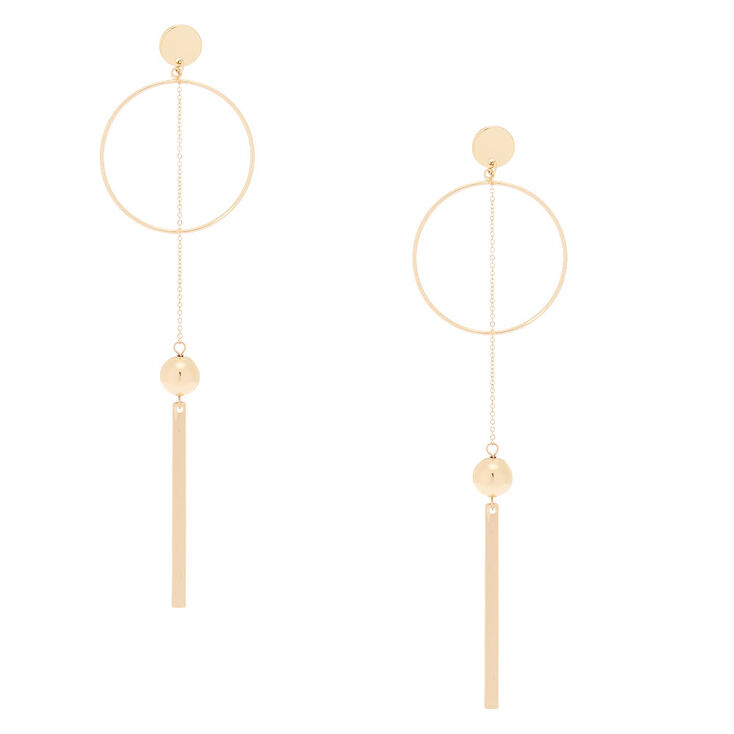 Gold 5" Pendulum Drop Earrings,