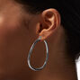 Silver Oval 50MM Hoop Earrings,