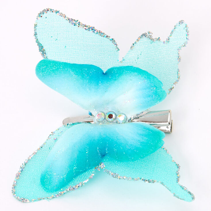 Glitter Butterfly Hair Clip - Mint,