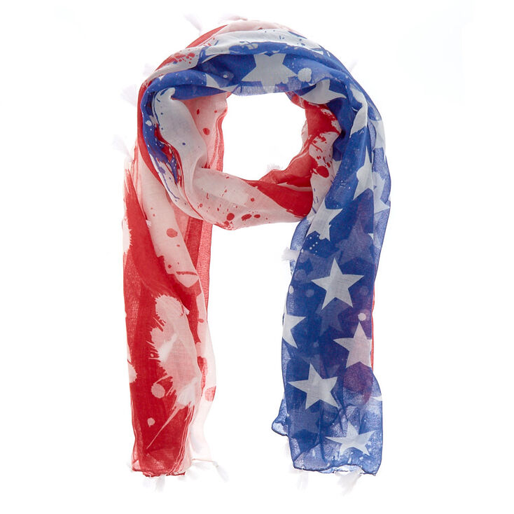 American Flag Tassel Scarf,