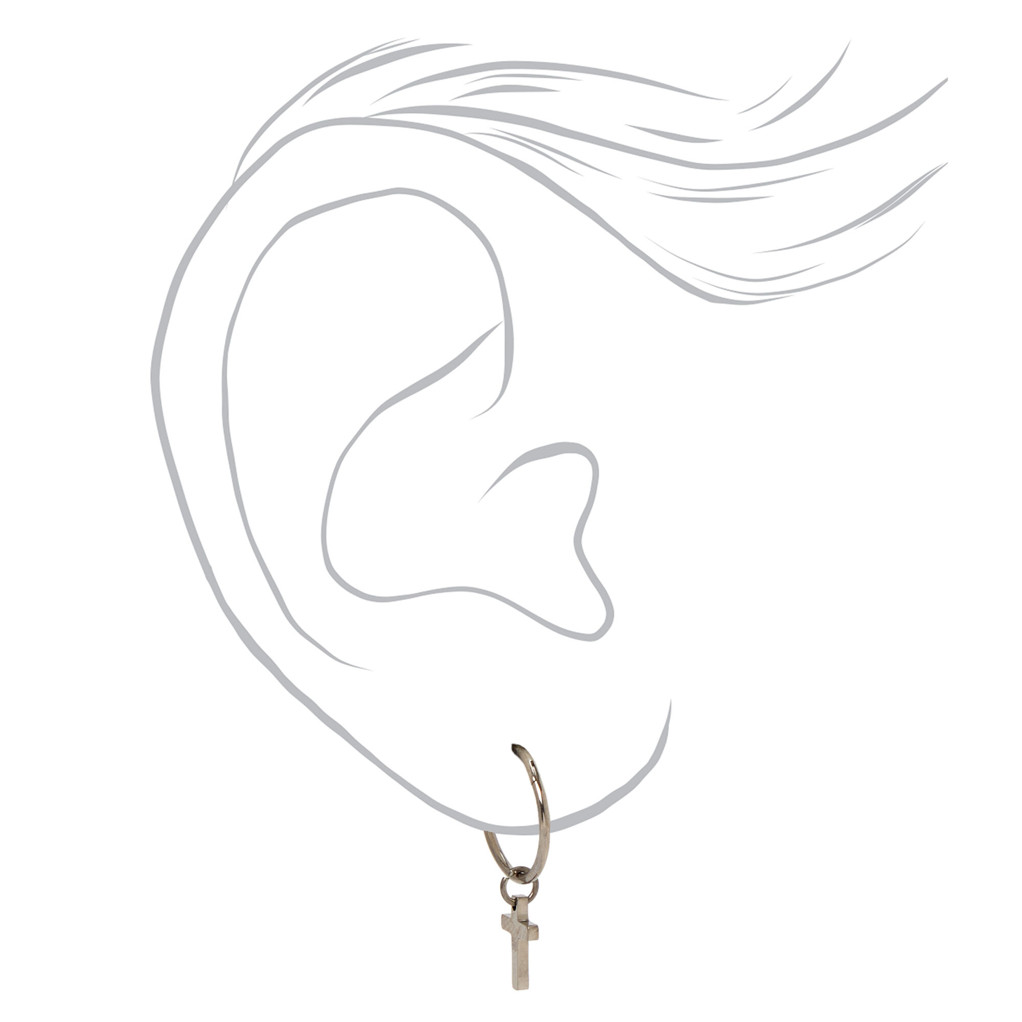 Titanium sales cross earrings