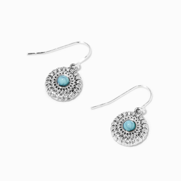Filigree Turquoise 1&quot; Drop Earrings,