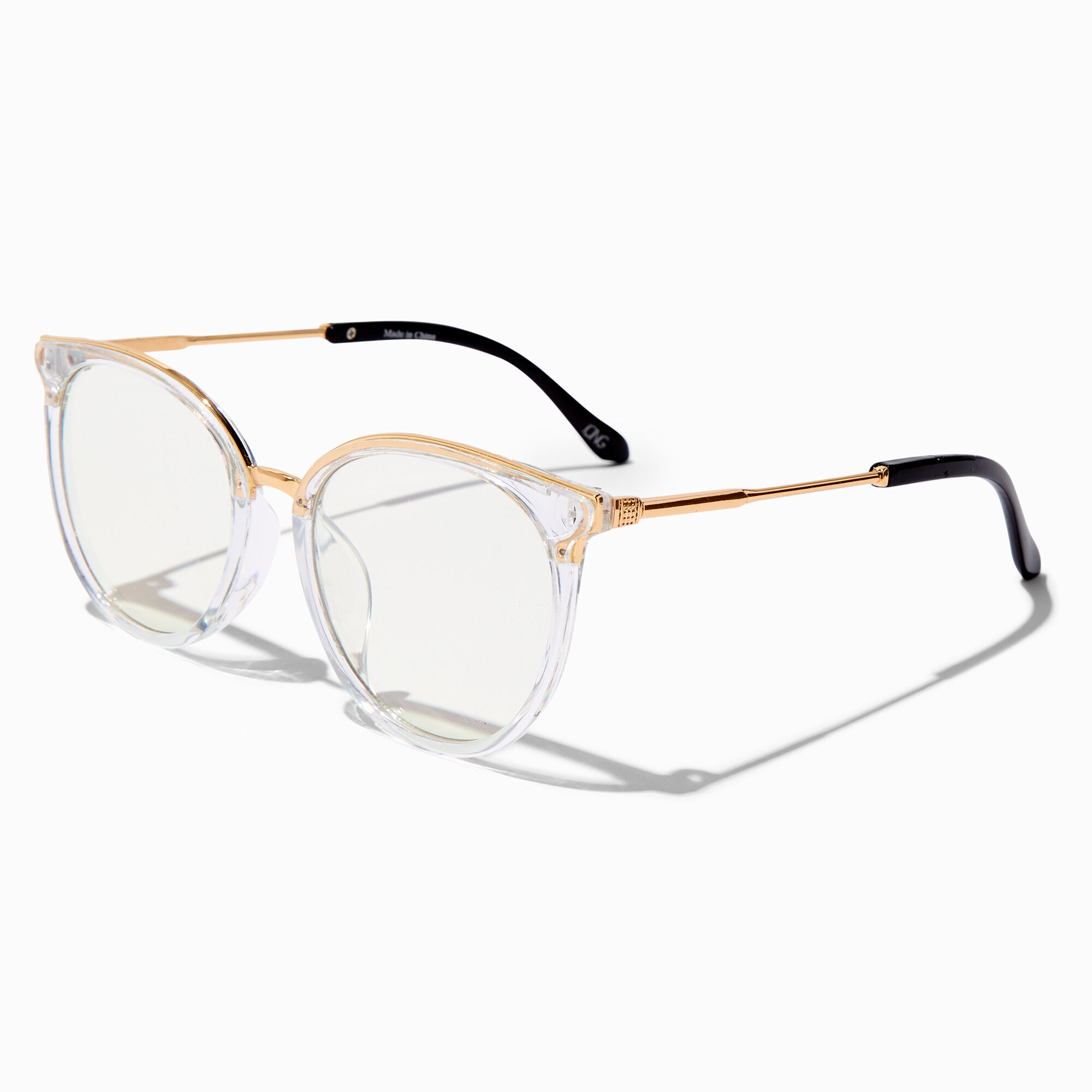 Round clear glasses gold discount