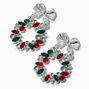Holiday Wreath Gemstone Drop Earrings,