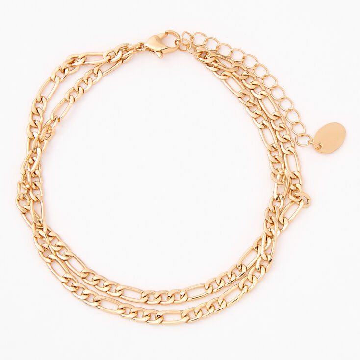 Gold Double Chain Link Anklet,