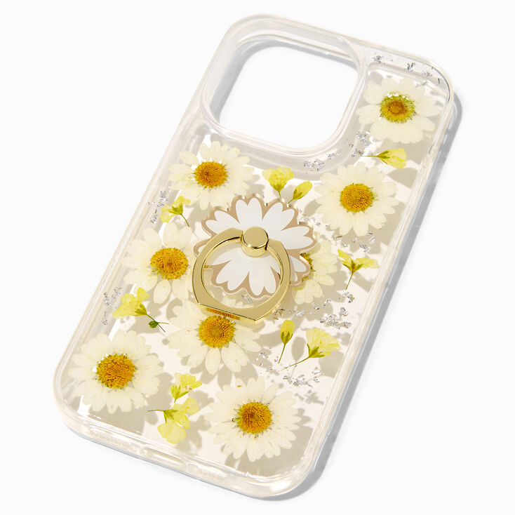 Daisy Ring Holder Protective Phone Case - Fits iPhone 14 Pro,