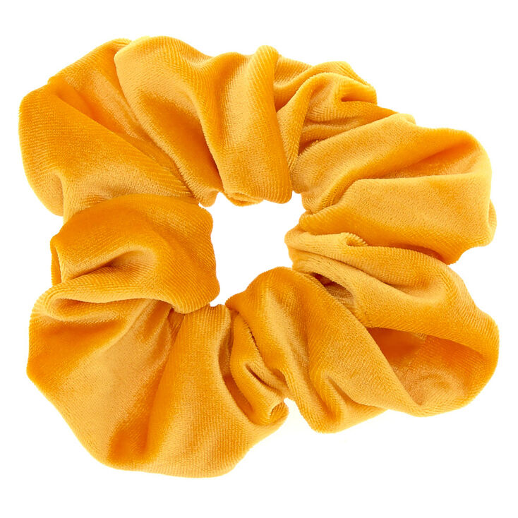 Oversized Velvet Hair Scrunchie - Mustard Yellow,