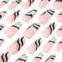 Swirl Glitter Tip Squareletto Vegan Faux Nail Set - 24 Pack,