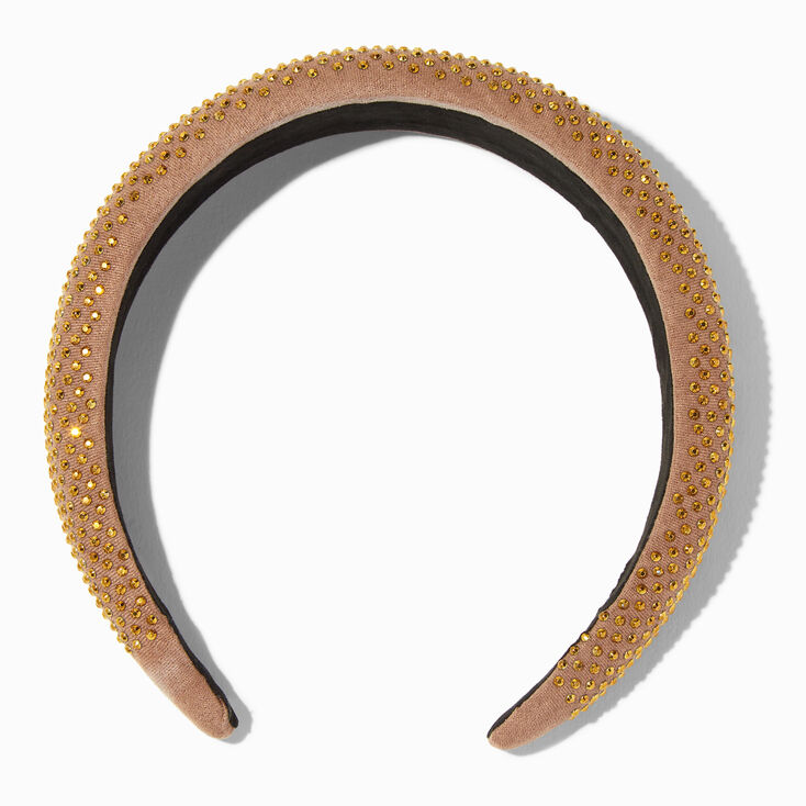 Embellished Puffy Headband - Brown,