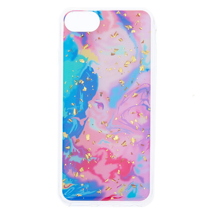 Rainbow Marble with Gold Foil Flakes Phone Case - Fits iPhone 6/7/8 Plus,