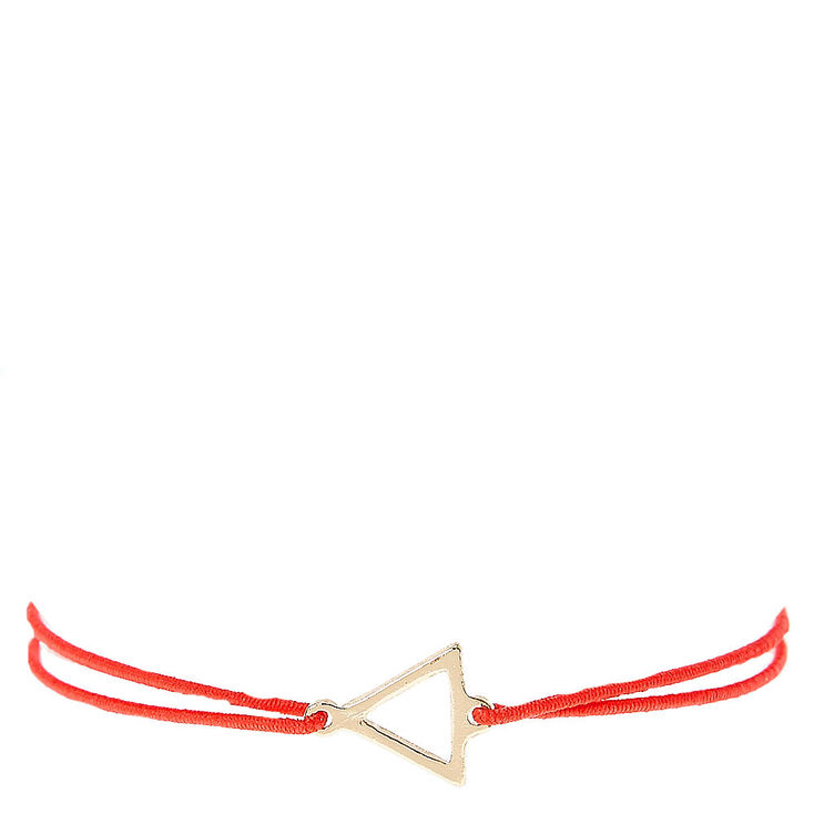 Red Double Stretch Bracelet with Triangle Charm,