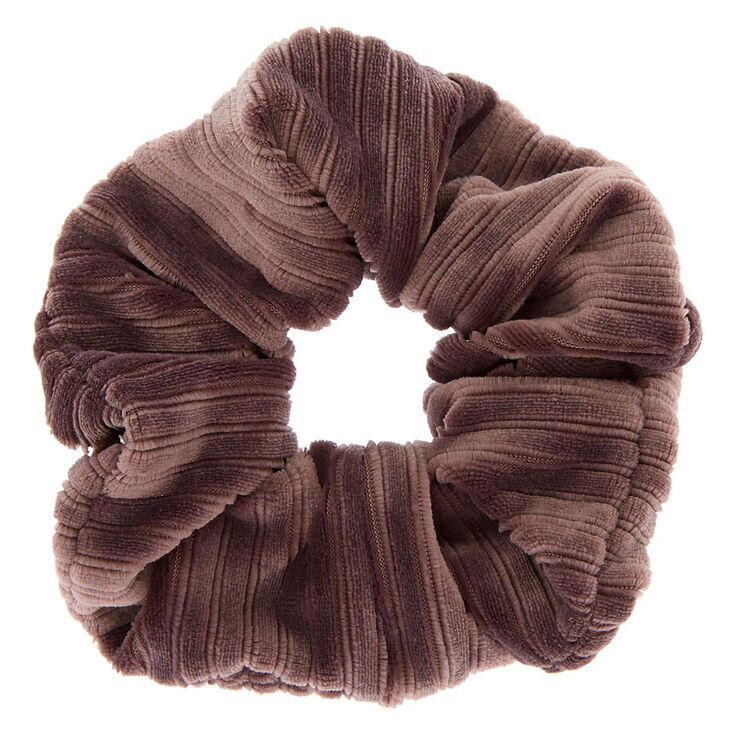 Medium Ribbed Velvet Hair Scrunchie - Dove Gray,