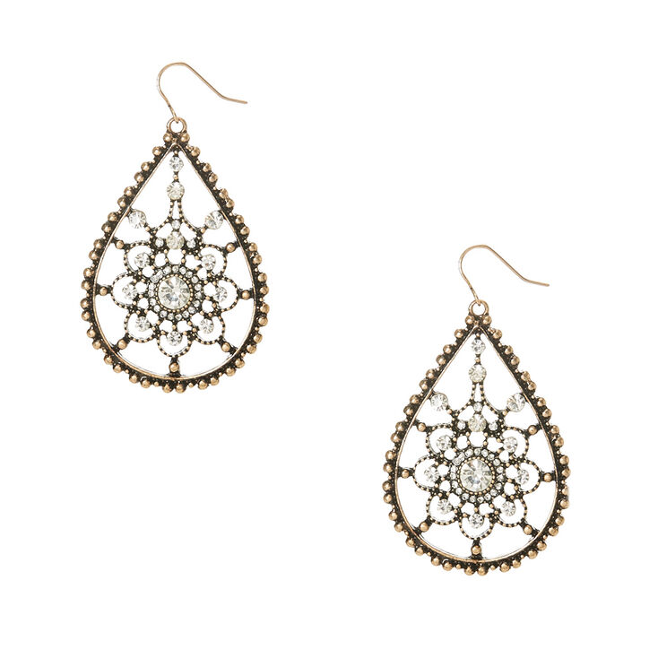 Antique Crystal Drop Earrings,