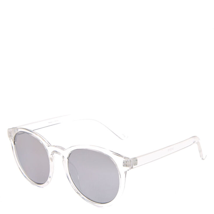 Clear Cat Eye Mirrored Sunglasses,