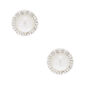 Silver Pearl &amp; Crystal Stud Earrings,