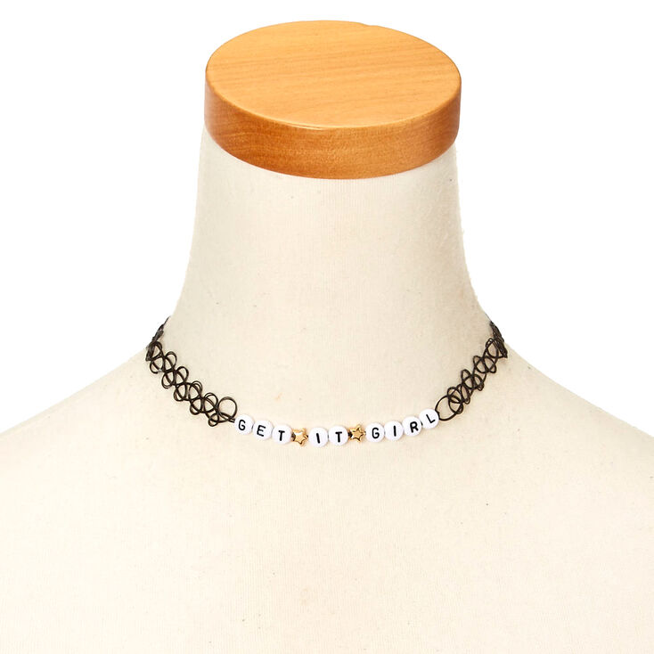 GET IT GIRL Black Tattoo Choker Necklace,