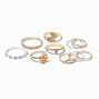 Mixed Metal Tropical Rings Set - 10 Pack,