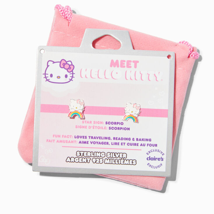 Sterling Silver Hello Kitty&reg; and Friends Hello Kitty&reg; Icing Exclusive Rainbow Enamel Stud Earrings,