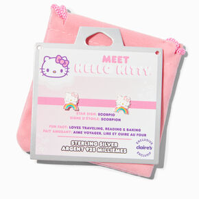 Sterling Silver Hello Kitty&reg; and Friends Hello Kitty&reg; Rainbow Enamel Stud Earrings,