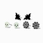 Ghost, Bat, &amp; Spider Web Glow in the Dark Stud Earrings - 3 Pack,