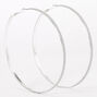 Silver 80MM Glitter Thin Hoop Earrings,