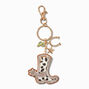 Embellished Cowboy Boot Gold-tone Keychain,