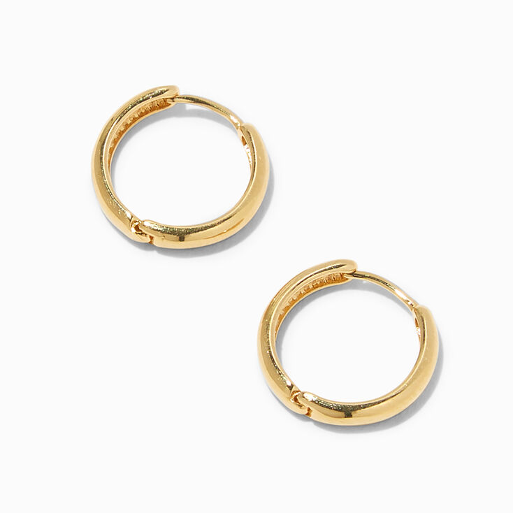 Icing Select 18k Yellow Gold Plated 12MM Clicker Hoop Earrings,