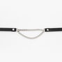 Silver Biker Chain Choker Necklace - Black,