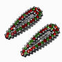 Christmas Gemstone Snap Hair Clips - 2 Pack,