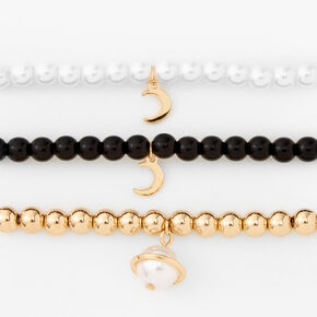Gold Celestial Beaded Stretch Bracelets &#40;3 Pack&#41;,