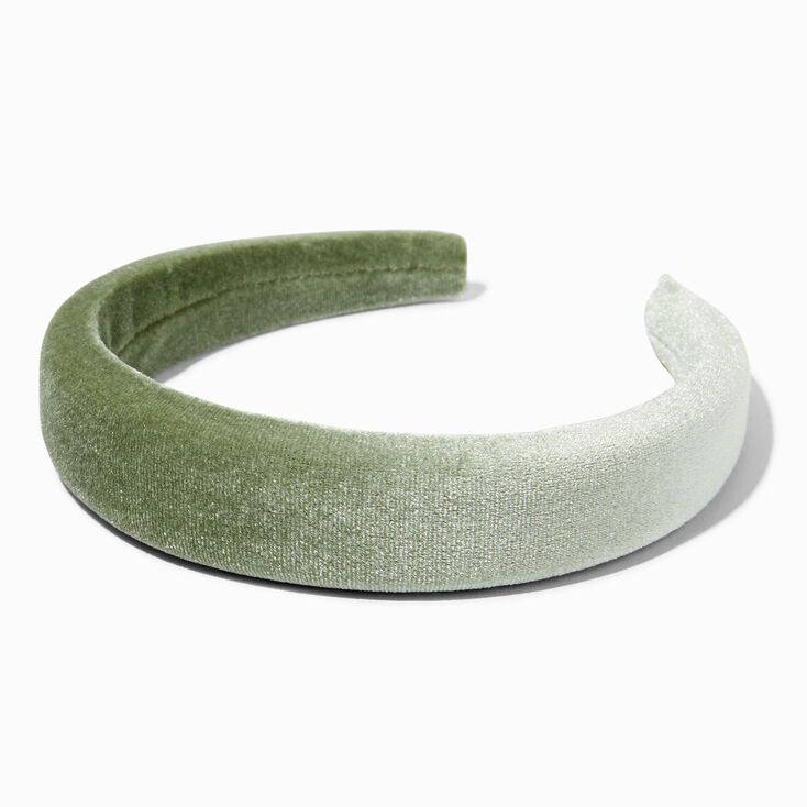 Sage Green Velvet Puffy Headband,